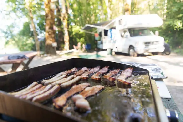 Flat Top Grill Outside RV